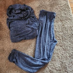 Knit top with leggings.